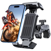 Cuvccn Bike Phone Mount, [3s Install & Ultimate Anti-Vibration] Motorcycle Phone Mount, 360° Rotatable & Upgraded Handlebar Clamp, Bike Phone Holder for ATV/Scooter, Compatible with 4.7-6.8” Phones