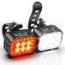 Bike Lights Set Ultra Bright, Cuvccn Bicycle Light Rechargeable with 6 Spot & Flood Beams, IP65 Waterproof Bike Lights for Night Riding, DIY 4X4 + 6X6 Lightning Modes Bike Headlight and Tail Light